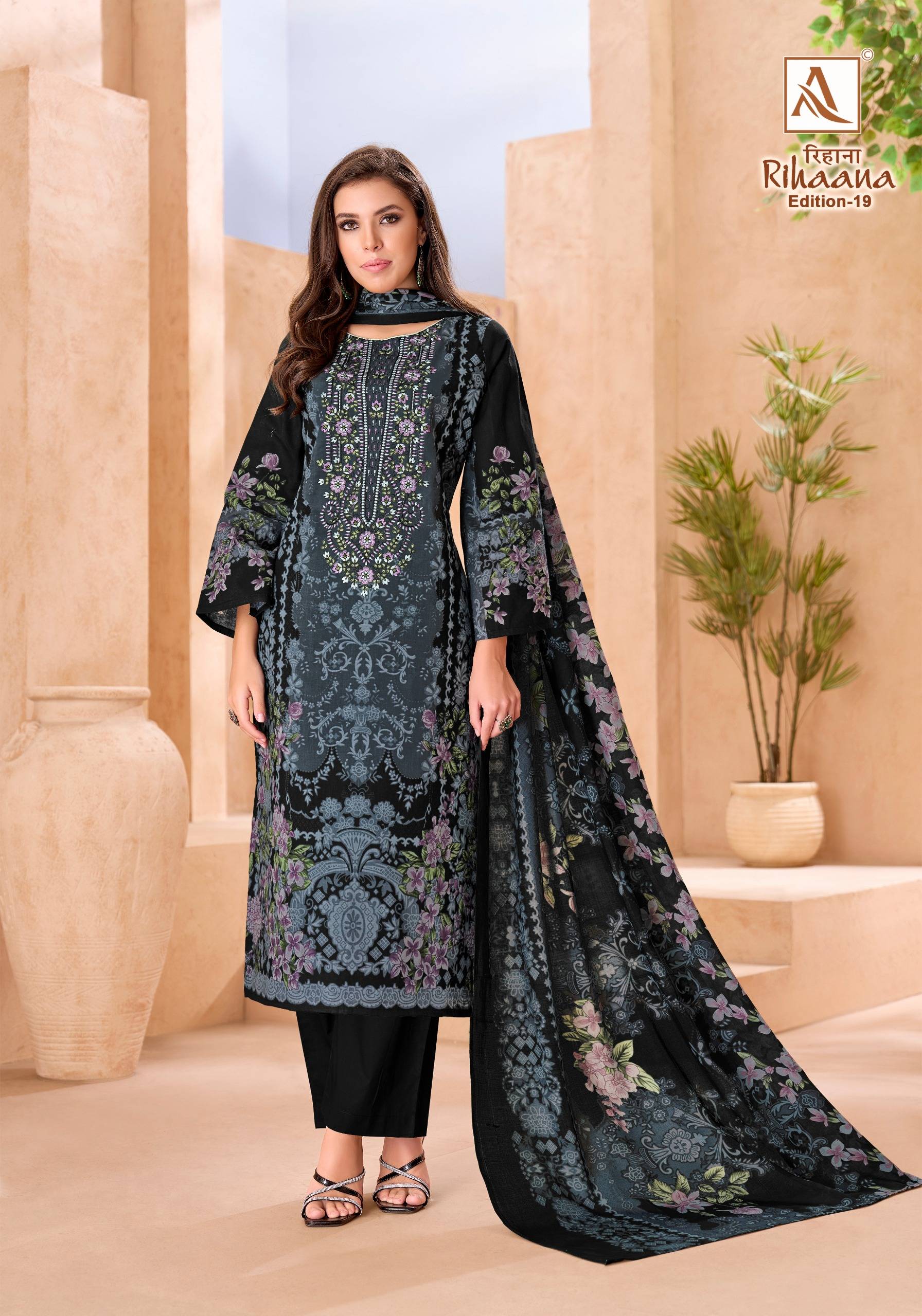 RIHAANA Vol -19 By Alok Suit Beautiful Festive Suits Stylish Fancy Colorful Casual Wear & Ethnic Wear Pure Cambric Cotton Print Dresses At Wholesale Price